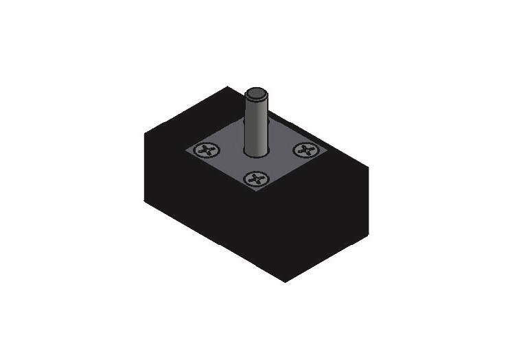Rubber molded magnet, square, M10, H=35mm , F=3500N