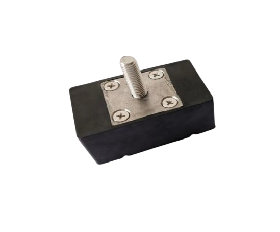 Rubber molded magnet, square, M10, H=35mm , F=3500N