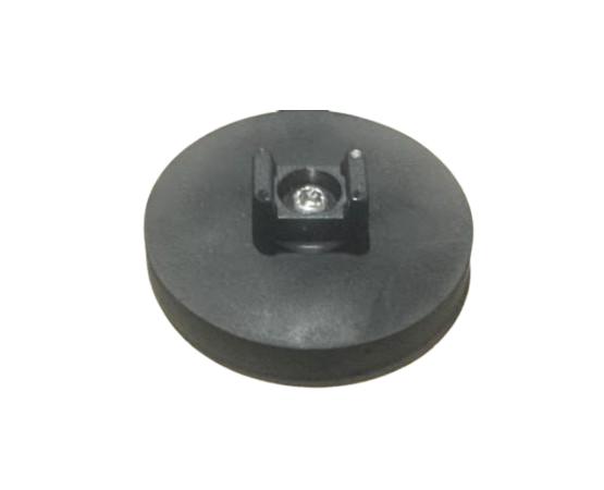 Rubber coated magnet, circular, M4, H=6mm , F=100N