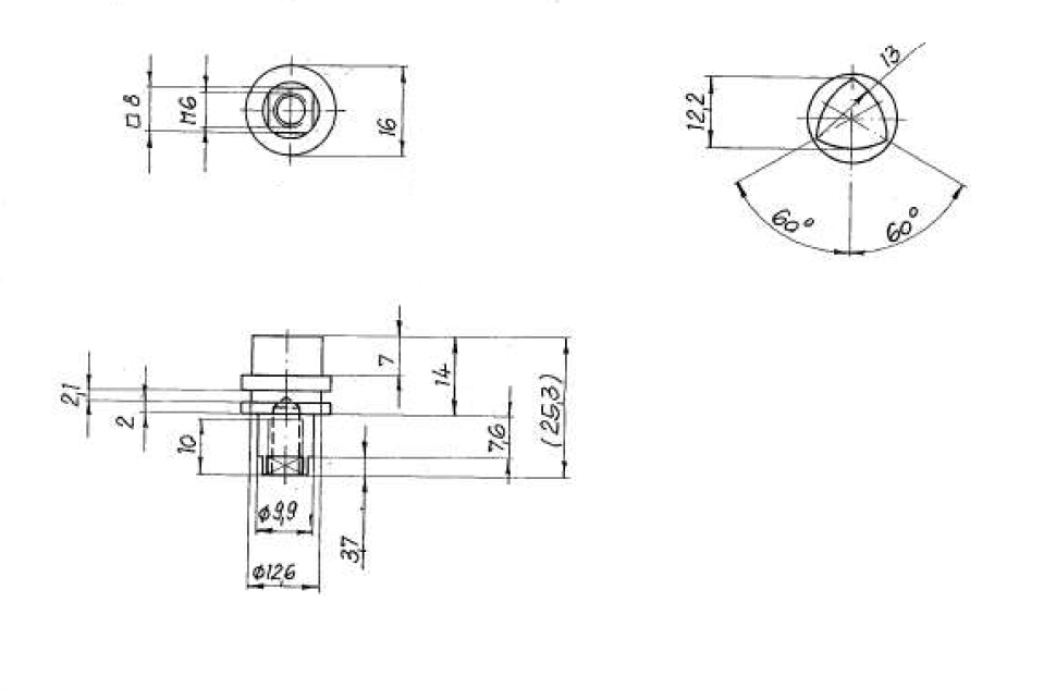 Insert, wankel, die-cast zinc, chrome plated