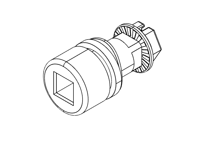 Insert, square female 8, die-cast zinc, chrome plated