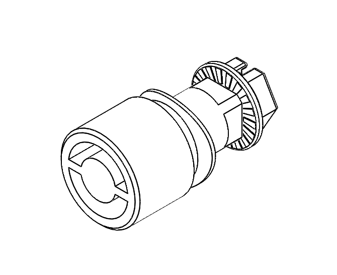 Insert, daimler benz, die-cast zinc, chrome plated