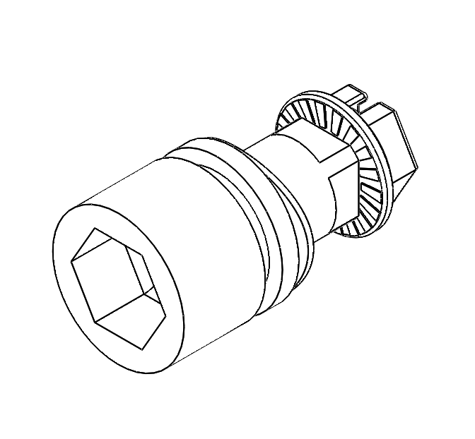 Insert, hexagon female 10, die-cast zinc, chrome plated