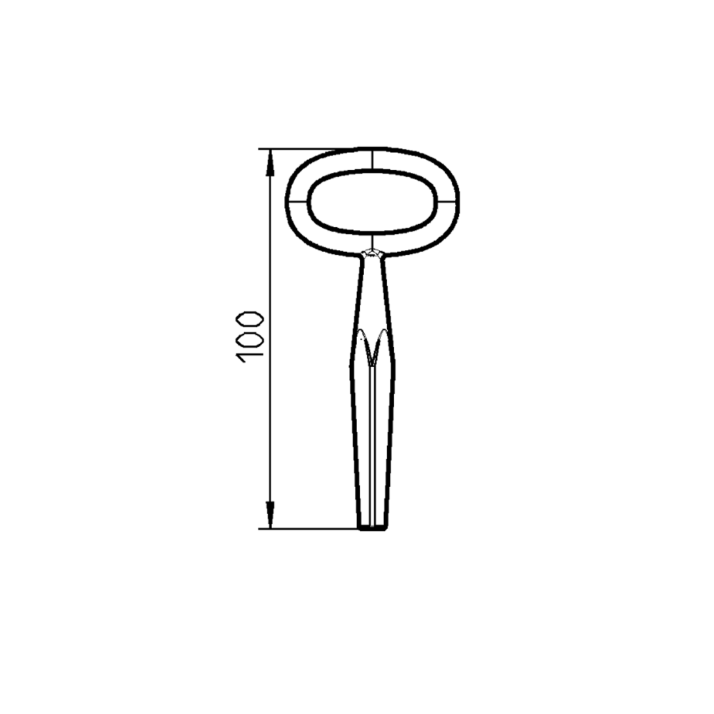 key, steel, square male 6-9,5, L=100