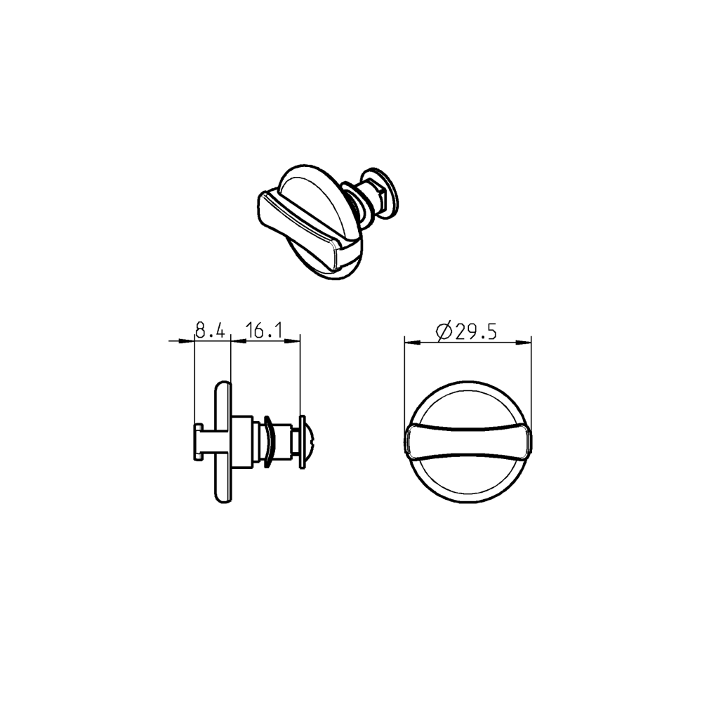Insert, wing handle, glass fiber reinforced polyamide