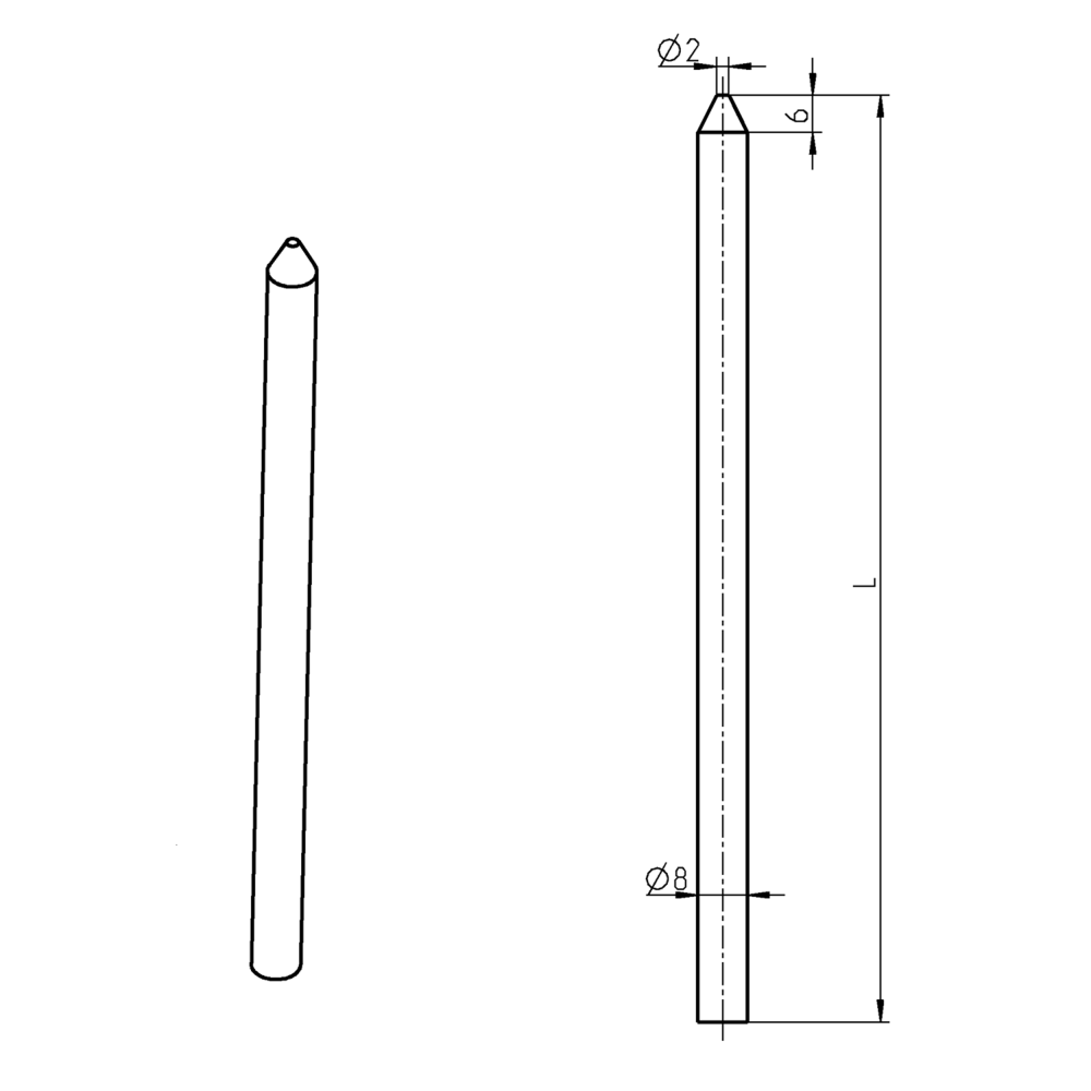 Round rod, steel, universal, L=851 - 900, D=8