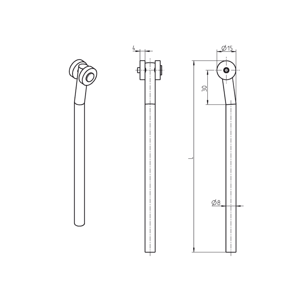 Round rod, stainless steel, universal, L=600, D=8