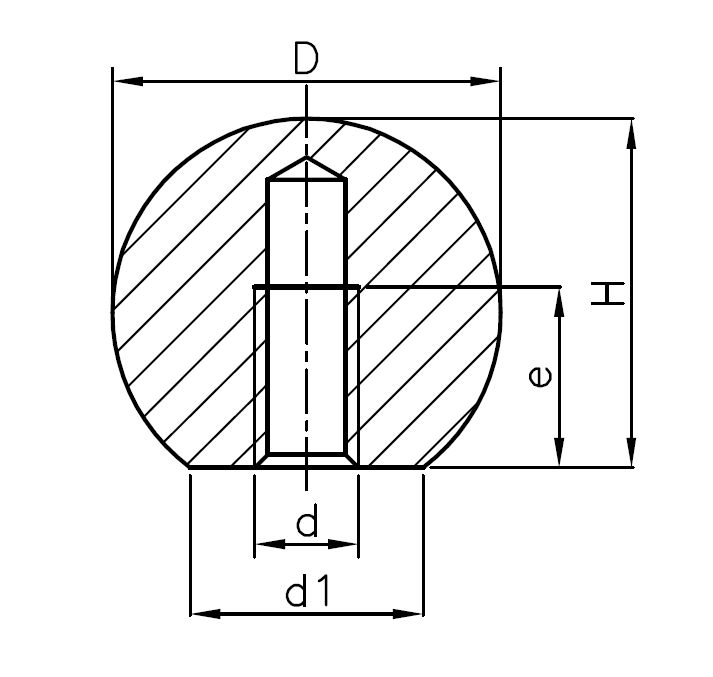 Ball knobs, duroplast, female thread M10, D=40mm, H=37mm