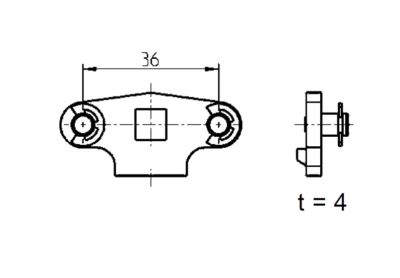 Cam, rod control, steel, L=, B=, offset height= mm.