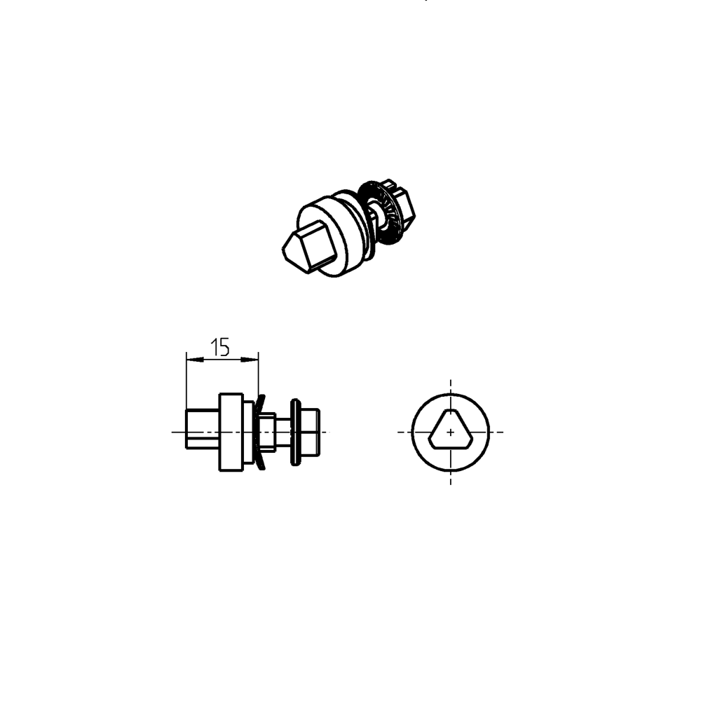 Insert, die-cast zinc, triangular 8