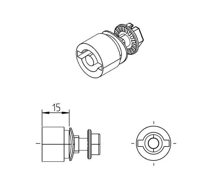 Insert, die-cast zinc, double bit 5