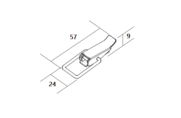 Hose clamp - self assembly, toggle latch, electro zinc plated steel, B= 24mm