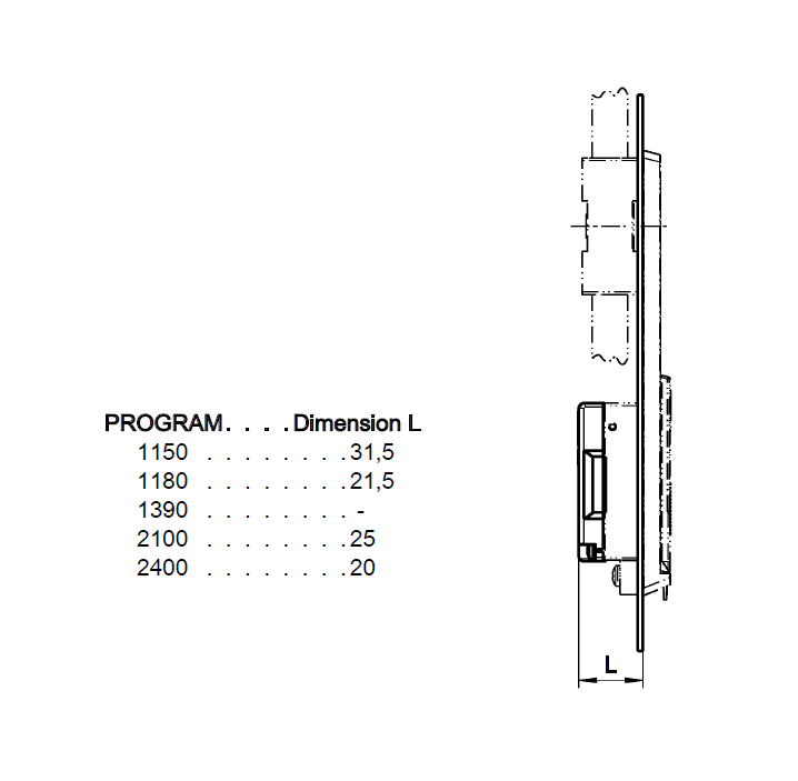 Locking set, glass fiber reinforced polyamide, square 8