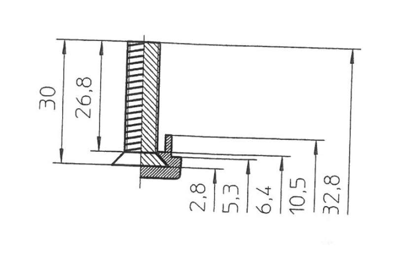 Levelling foot, steel, fixed threaded spindle, M8, base diameter = 20 mm