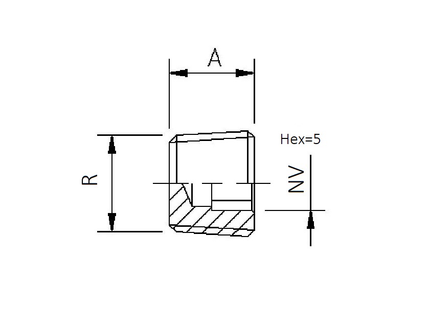 Screw plug, conical, brass, 1/8 inches thread