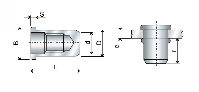 Nut, closed, round, aluminium, diameter=10,9, M8, L=25,5, min. clamping range=0,8