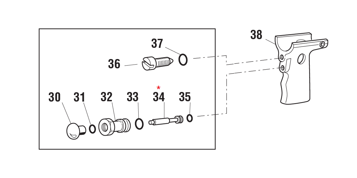 Accessories for riveting tools, Valve piston, for series RAC 180/2200/2500-P