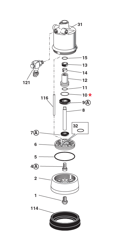 Accessories for riveting tools, O-ring, for series KJ 40 & RAC 170/180
