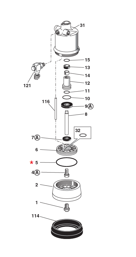 Accessories for riveting tools, O-ring, for series KJ 40 & RAC 180