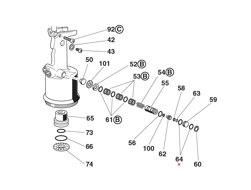 Accessories for riveting tools, O-ring, for series KJ & RAC