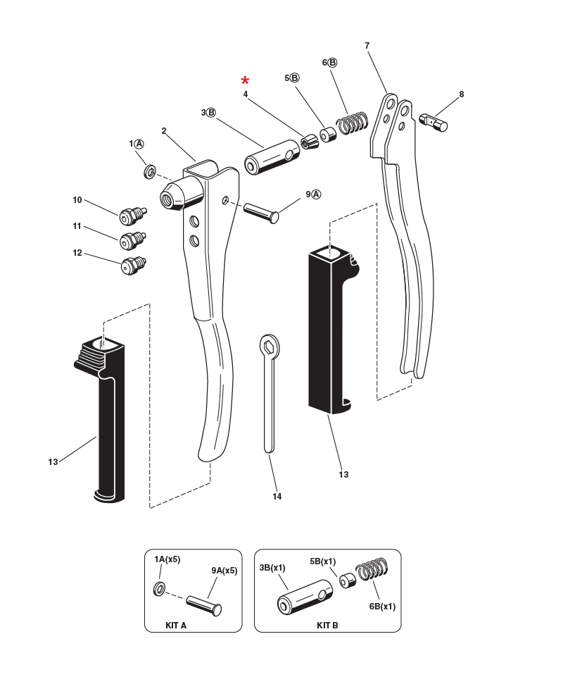 Accessories for riveting tools, Clamp 2 piece set, for series K 1