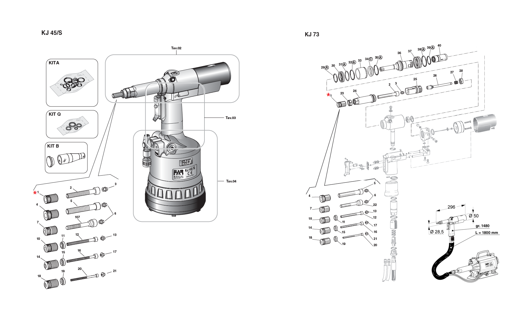 Accessories for riveting tools, Head, M10, for series KJ 45S/73