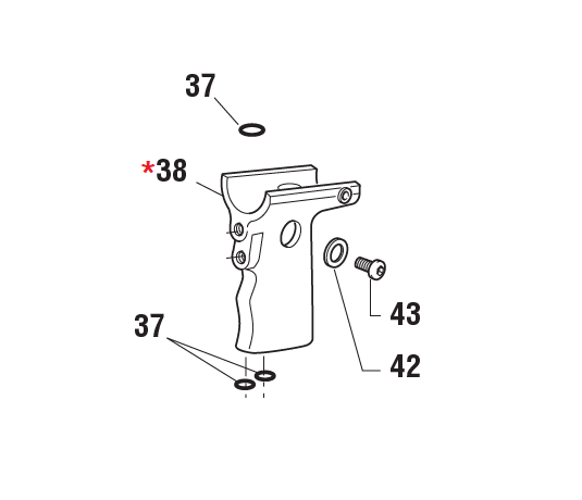 Accessories for riveting tools, Handle, for series RAC 180/2200