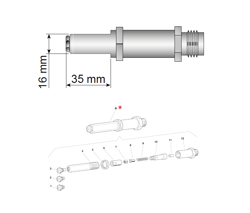 Accessories for riveting tools, Head, 35mm, for series EB & RAC