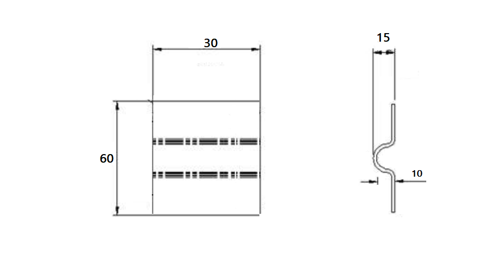 Plate, aluminium, H= 60, B= 30mm