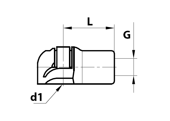 End Fitting, ball socket, polyamide, M6, L = 18 mm