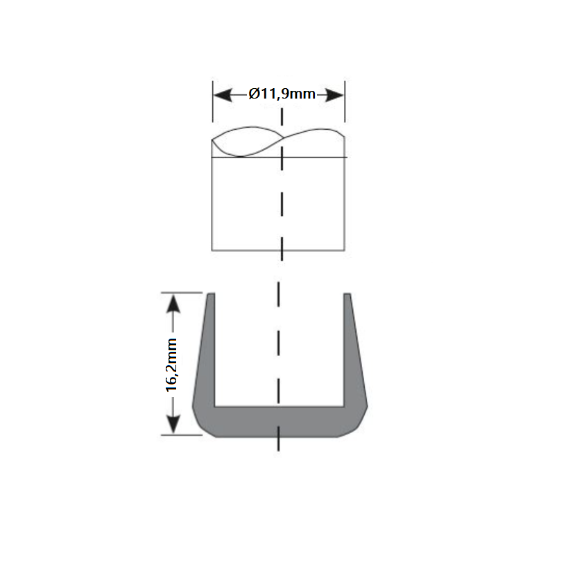 Dupsko, circular, PVC, diameter=11,9, height=16,2