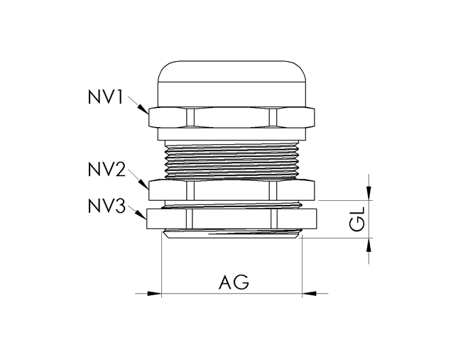 Cable gland, EMC, earthnut, M25x1,5, cable diameter=13-18mm