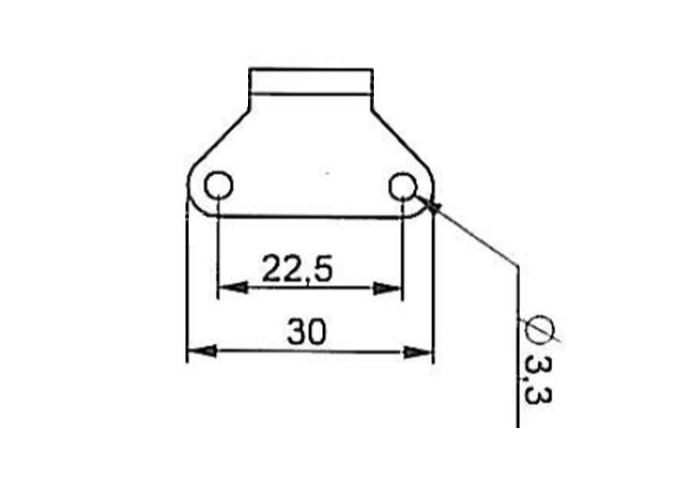 Catch plate, electro zinc plated steel, flat mounting,  L=18mm, B=30mm, H=9,1mm