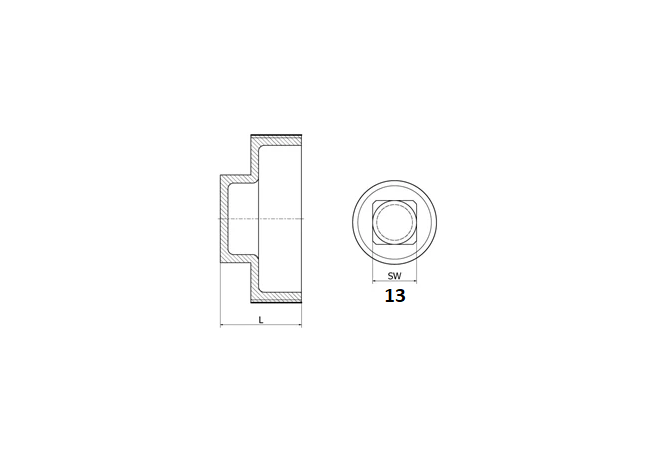 Screw plug, conical, acid proof stainless steel, ½ inches thread