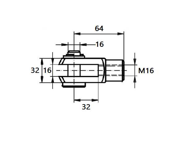 End Fitting, clevis joint, stainless steel, M16, L = 64 mm