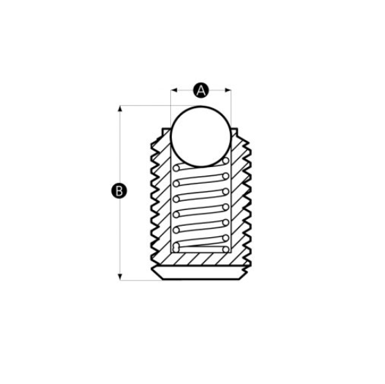 Ball index plunger, stainless steel, H = 21 mm, thread = M10