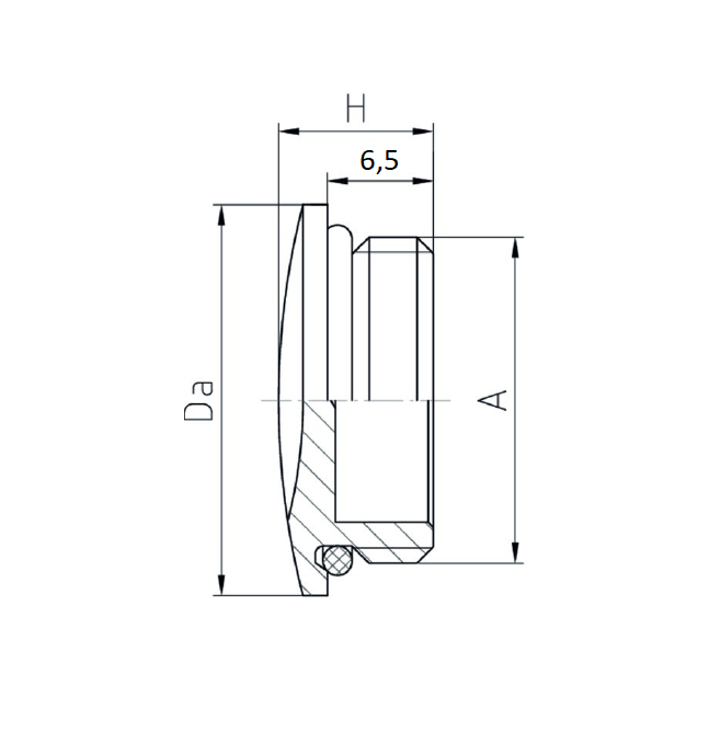 Screw plug, circular, brass, diameter=24, M20x1,5 thread