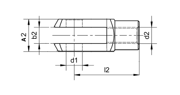 End Fitting, clevis joint, stainless steel, M10, L = 40 mm