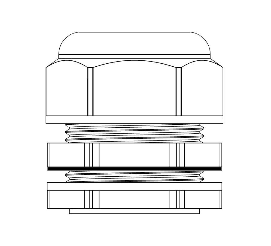 Cable gland, UV-resistant, PG 29, cable diameter=18-25mm